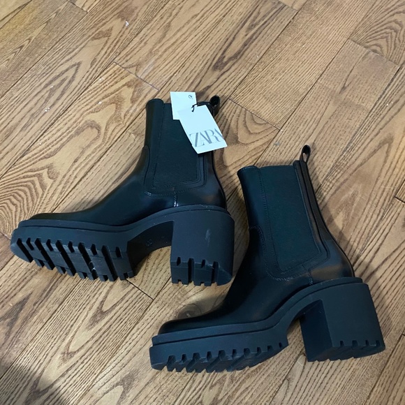 Zara Shoes - Zara black womens platform boots brand new